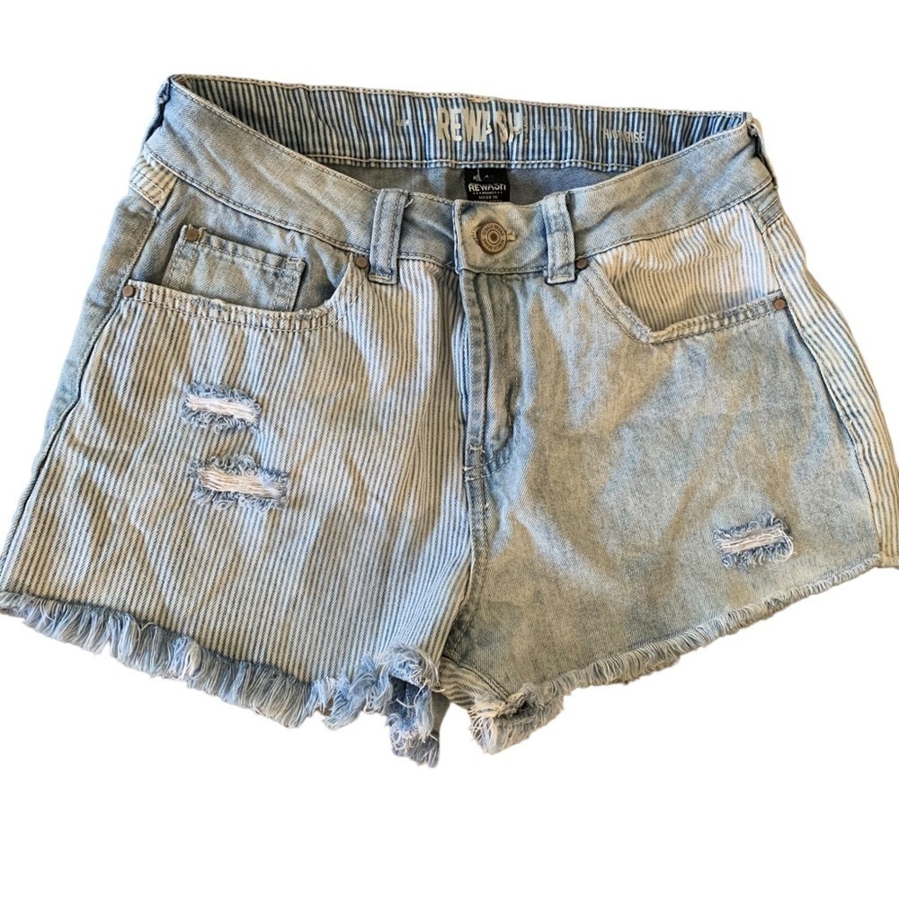 REWASH distressed Striped Jean Shorts size 7
